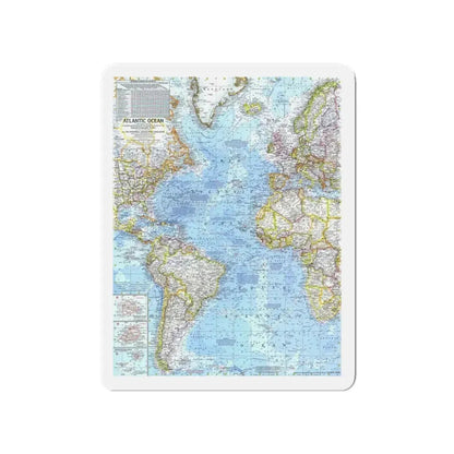 Atlantic Ocean (1968) (Map) Refrigerator Magnet 4 Inch - The Sticker Space