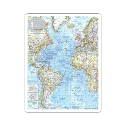Atlantic Ocean (1968) (Map) STICKER Vinyl Kiss-Cut Decal 3 Inch White - The Sticker Space