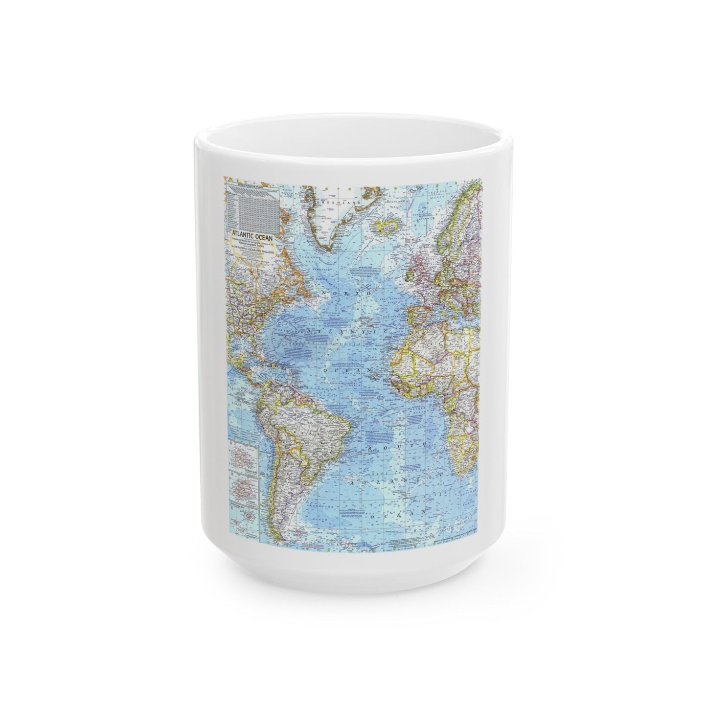 Atlantic Ocean (1968) (Map) White Coffee Mug-15oz-The Sticker Space