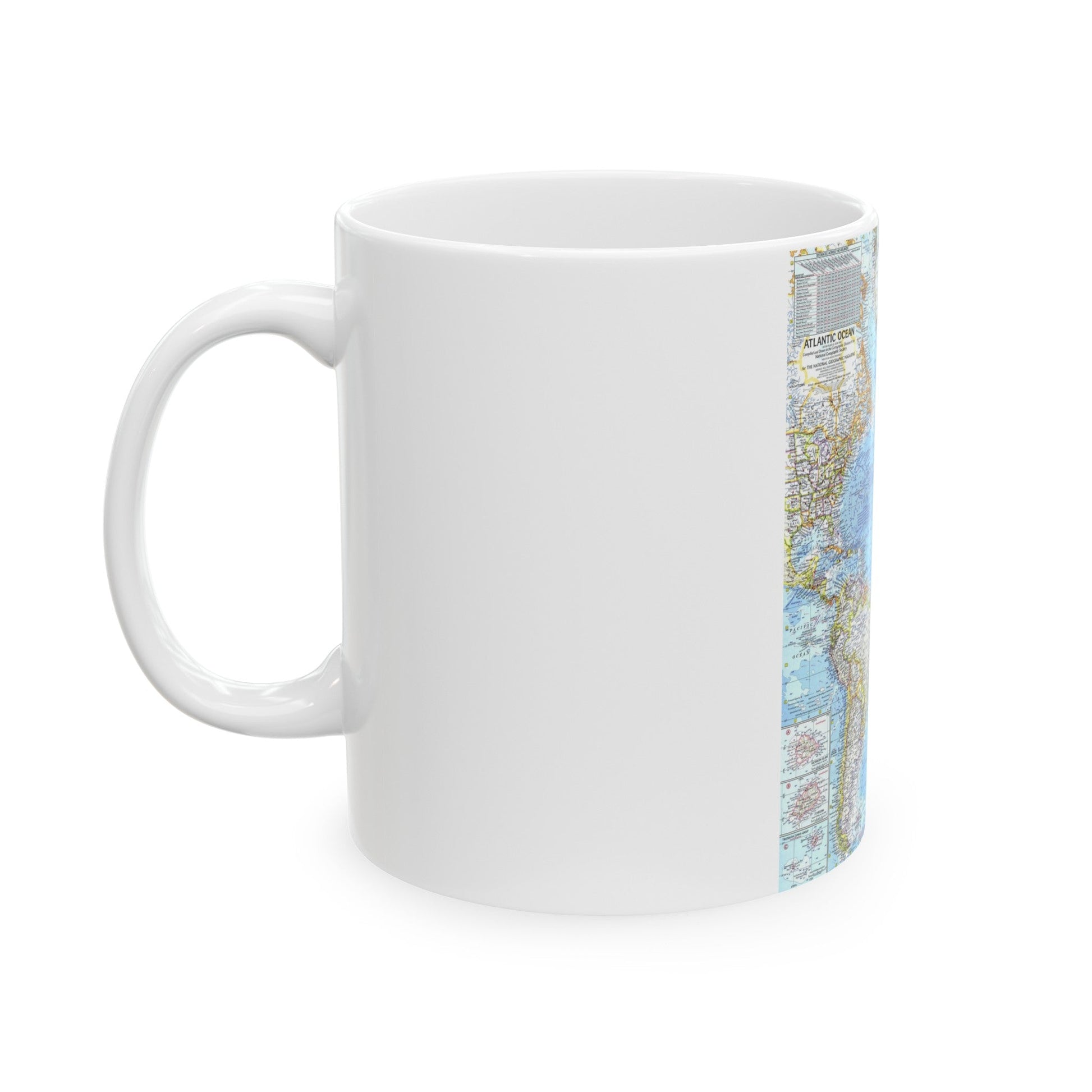 Atlantic Ocean (1968) (Map) White Coffee Mug-The Sticker Space