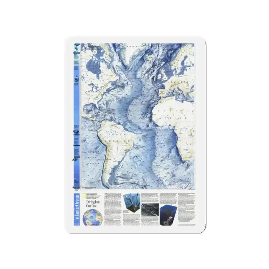 Atlantic Ocean (1990) (Map) Refrigerator Magnet - The Sticker Space