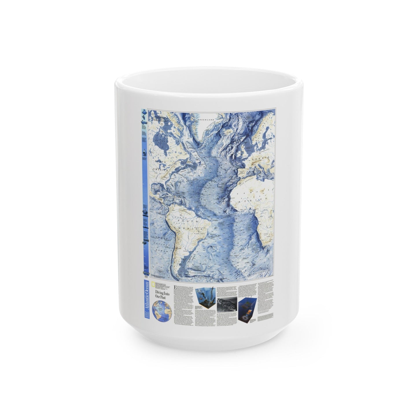 Atlantic Ocean (1990) (Map) White Coffee Mug-15oz-The Sticker Space