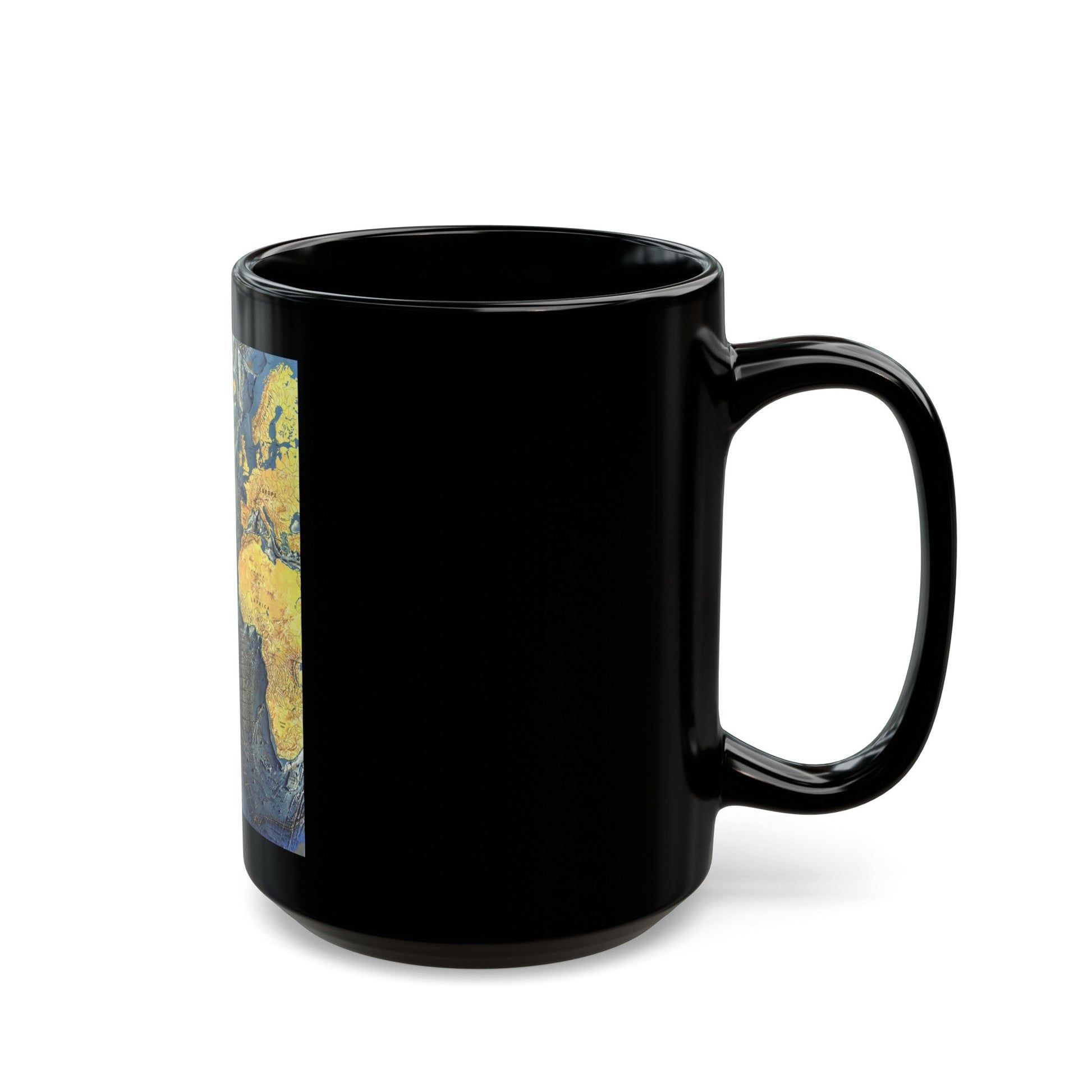 Atlantic Ocean Floor (1968) (Map) Black Coffee Mug-The Sticker Space