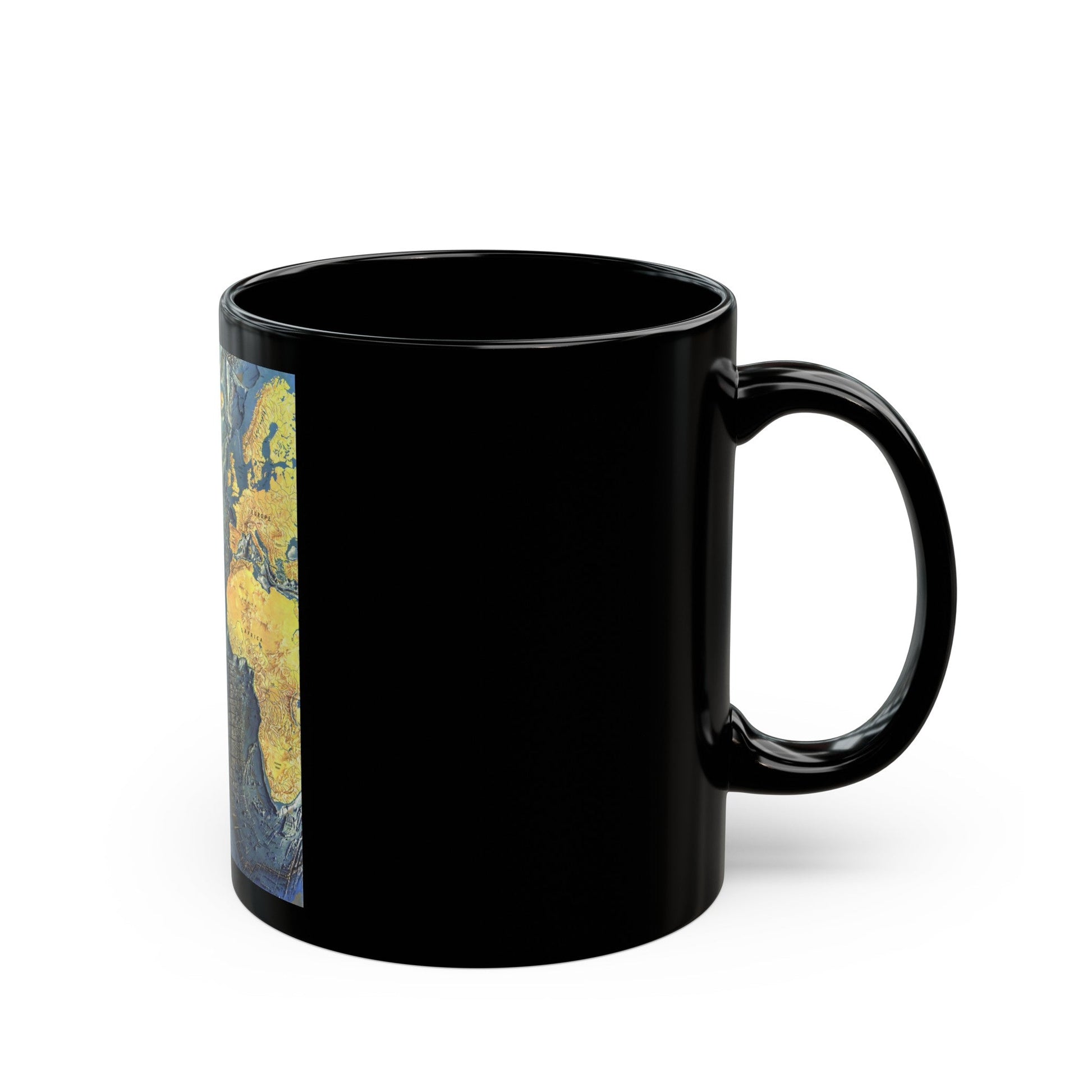 Atlantic Ocean Floor (1968) (Map) Black Coffee Mug-The Sticker Space