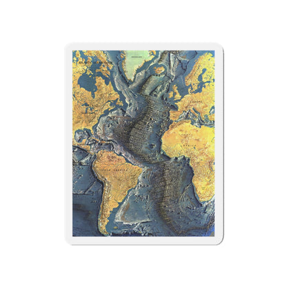 Atlantic Ocean Floor (1968) (Map) Refrigerator Magnet-5" x 5"-The Sticker Space