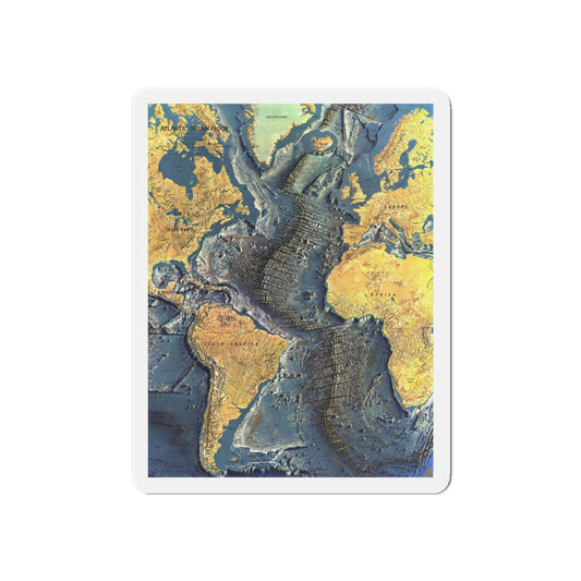 Atlantic Ocean Floor (1968) (Map) Refrigerator Magnet-6 × 6"-The Sticker Space