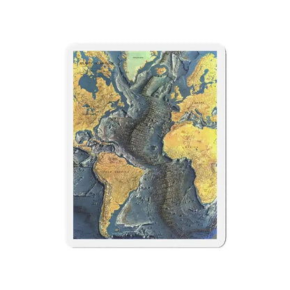 Atlantic Ocean Floor (1968) (Map) Refrigerator Magnet - The Sticker Space