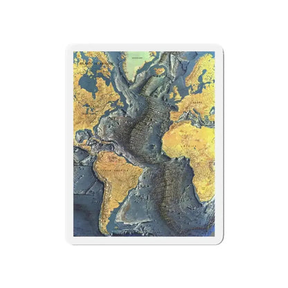 Atlantic Ocean Floor (1968) (Map) Refrigerator Magnet - The Sticker Space
