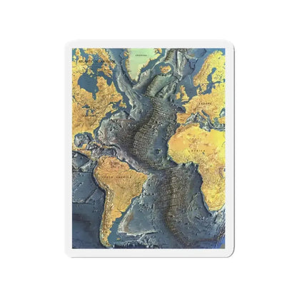 Atlantic Ocean Floor (1968) (Map) Refrigerator Magnet - The Sticker Space