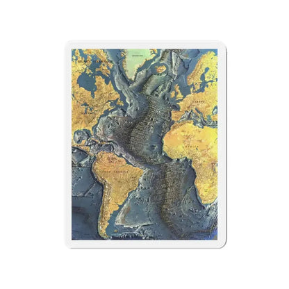 Atlantic Ocean Floor (1968) (Map) Refrigerator Magnet - The Sticker Space