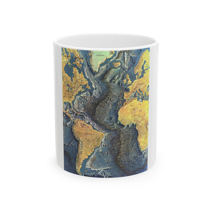 Atlantic Ocean Floor (1968) (Map) White Coffee Mug-11oz-The Sticker Space