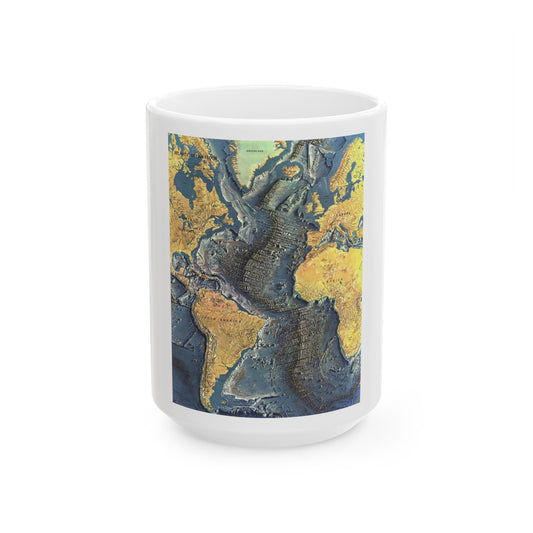 Atlantic Ocean Floor (1968) (Map) White Coffee Mug-15oz-The Sticker Space