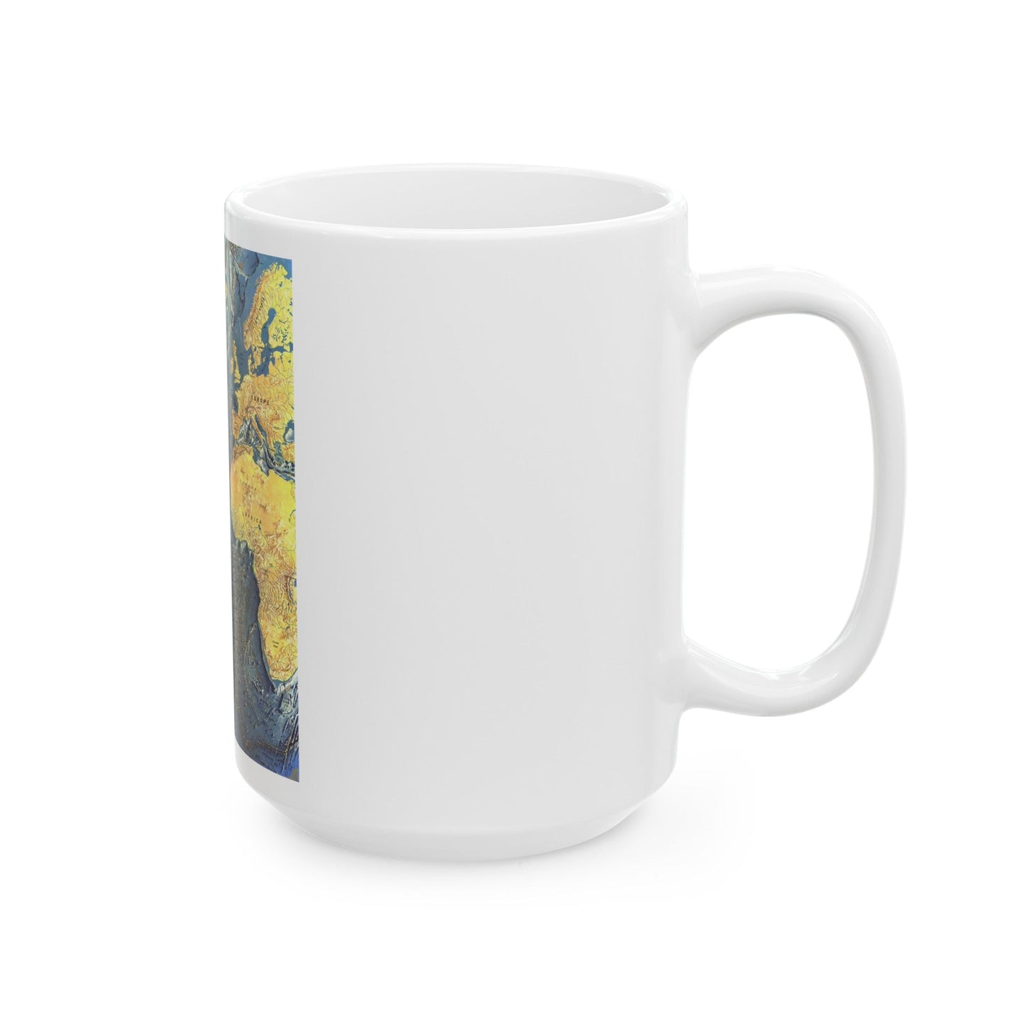 Atlantic Ocean Floor (1968) (Map) White Coffee Mug-The Sticker Space