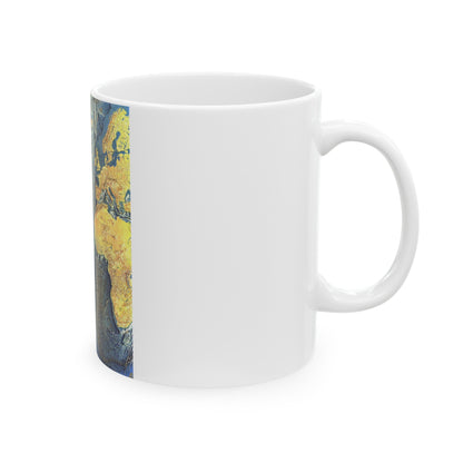 Atlantic Ocean Floor (1968) (Map) White Coffee Mug-The Sticker Space