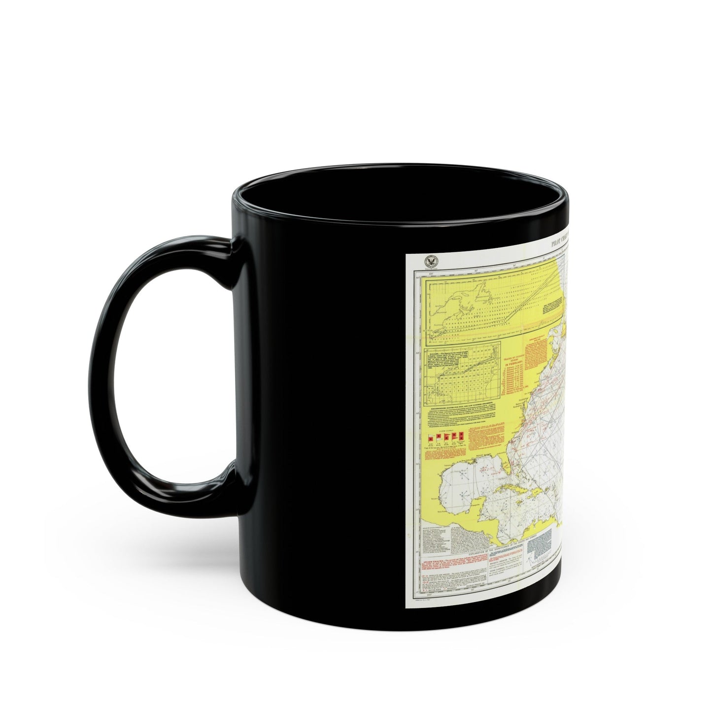 Atlantic Ocean - North (1903) (Map) Black Coffee Mug-The Sticker Space