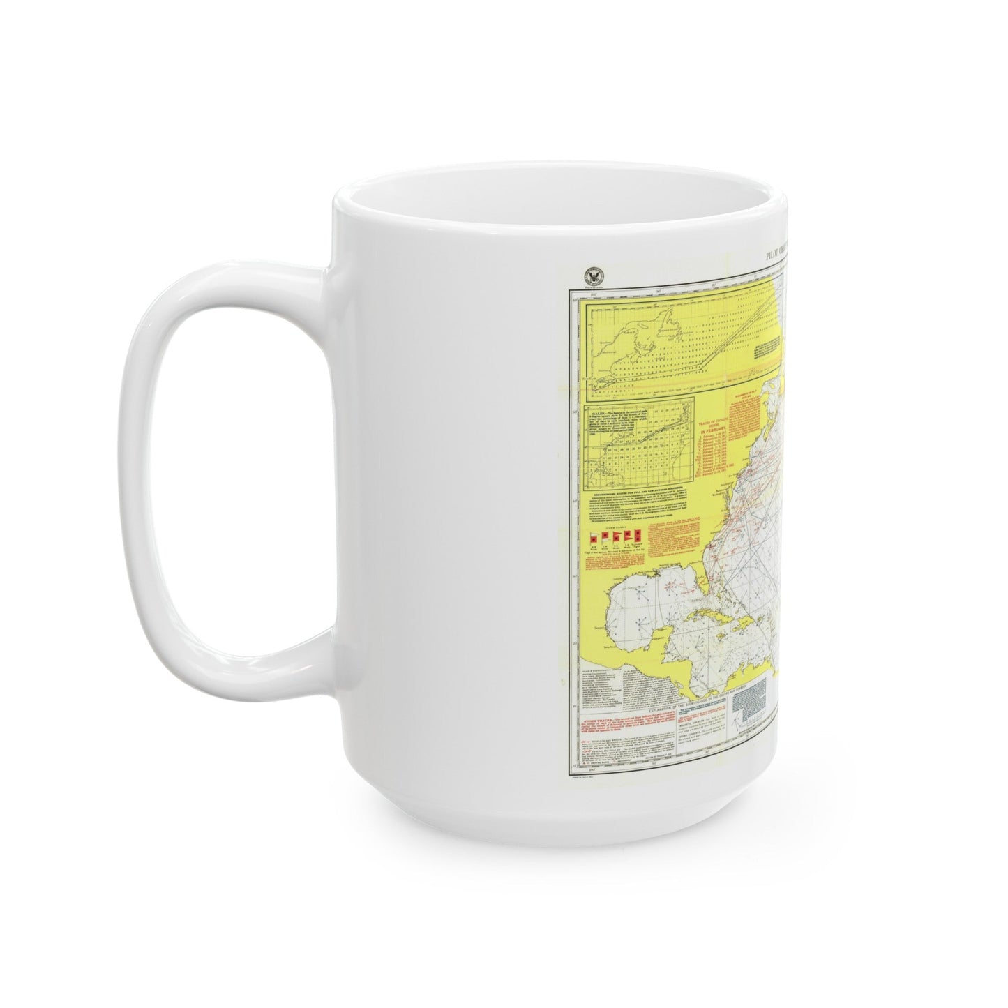 Atlantic Ocean - North (1903) (Map) White Coffee Mug-The Sticker Space