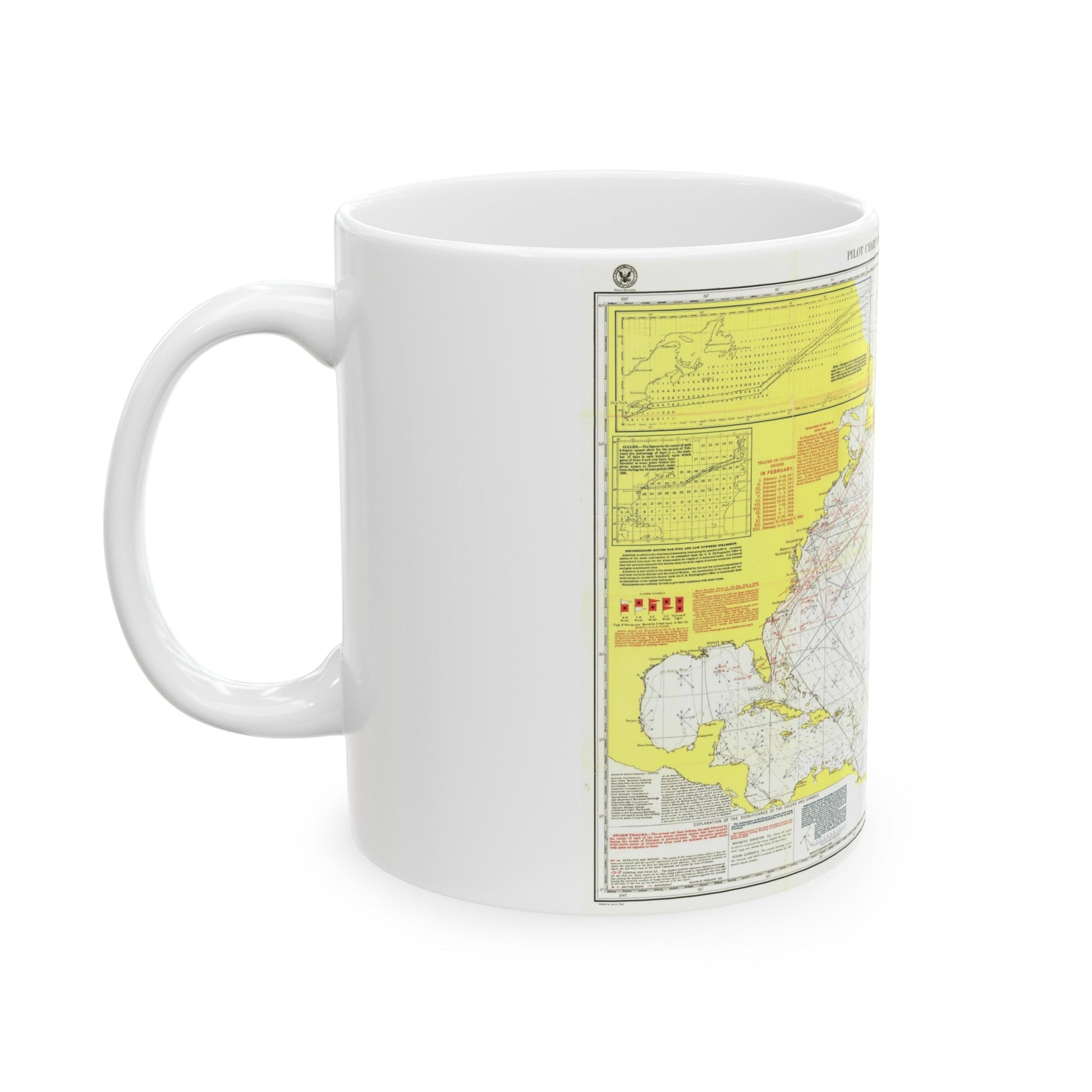 Atlantic Ocean - North (1903) (Map) White Coffee Mug-The Sticker Space