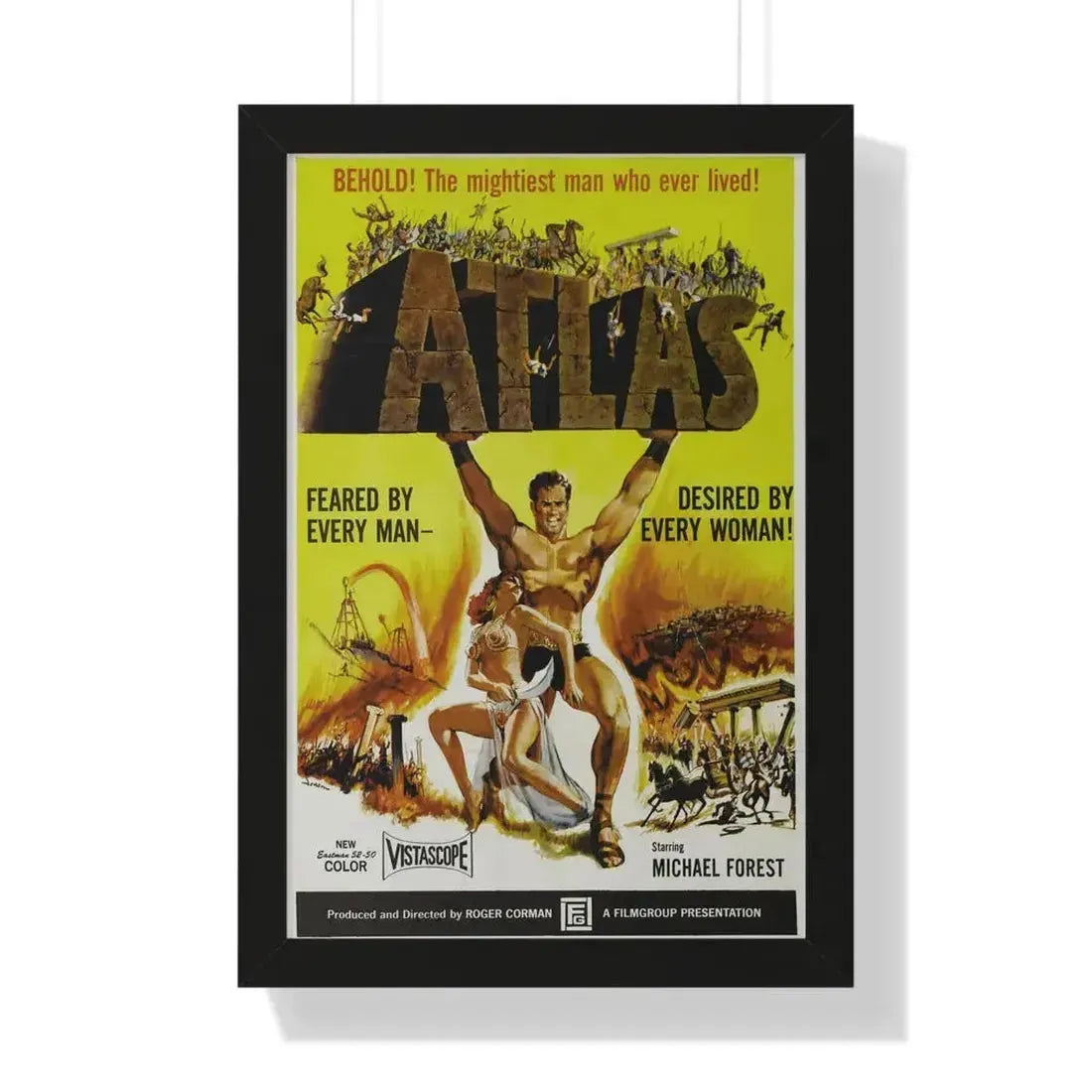 ATLAS 1961 - Framed Movie Poster 16″ x 24″ Black - The Sticker Space