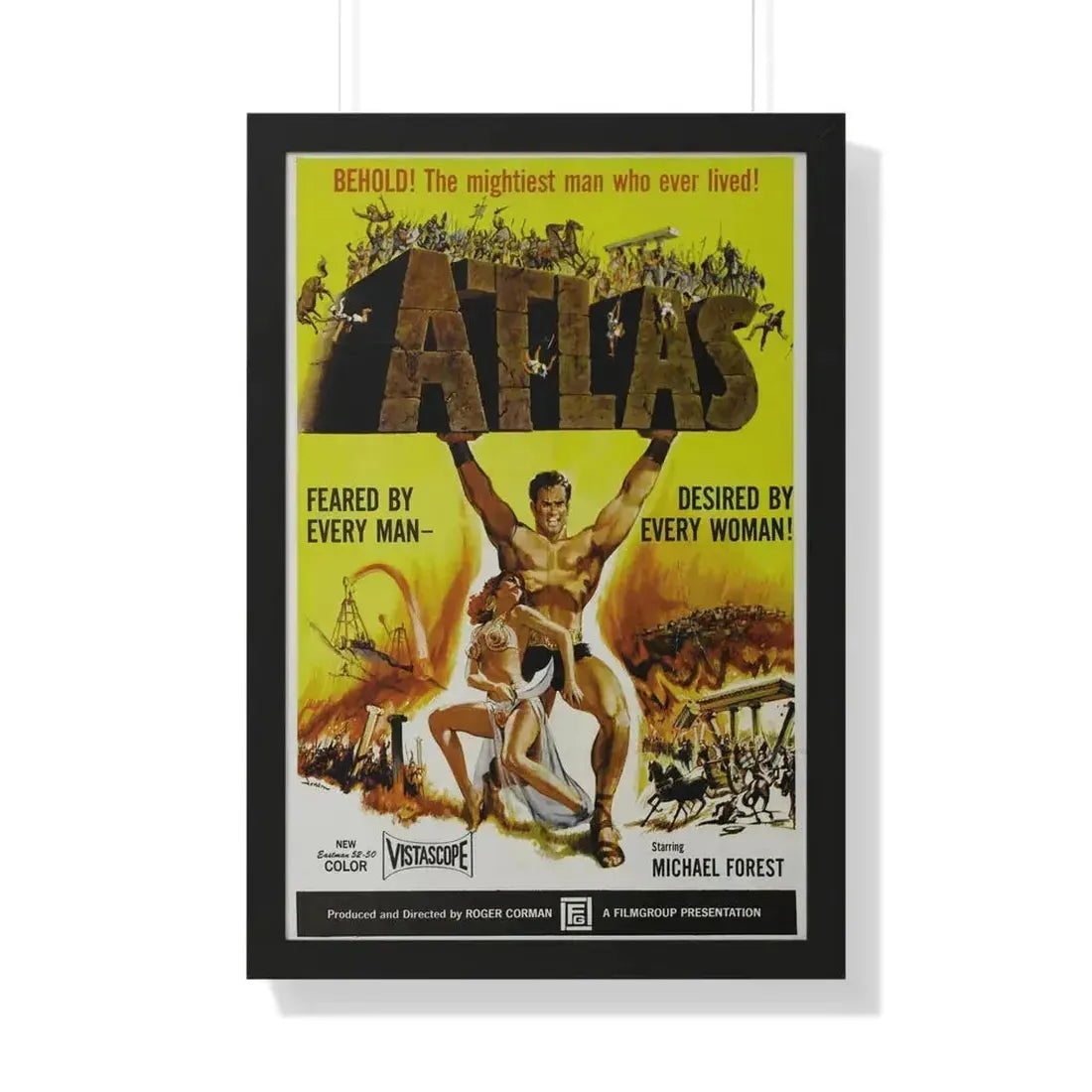 ATLAS 1961 - Framed Movie Poster 20" x 30" Black - The Sticker Space