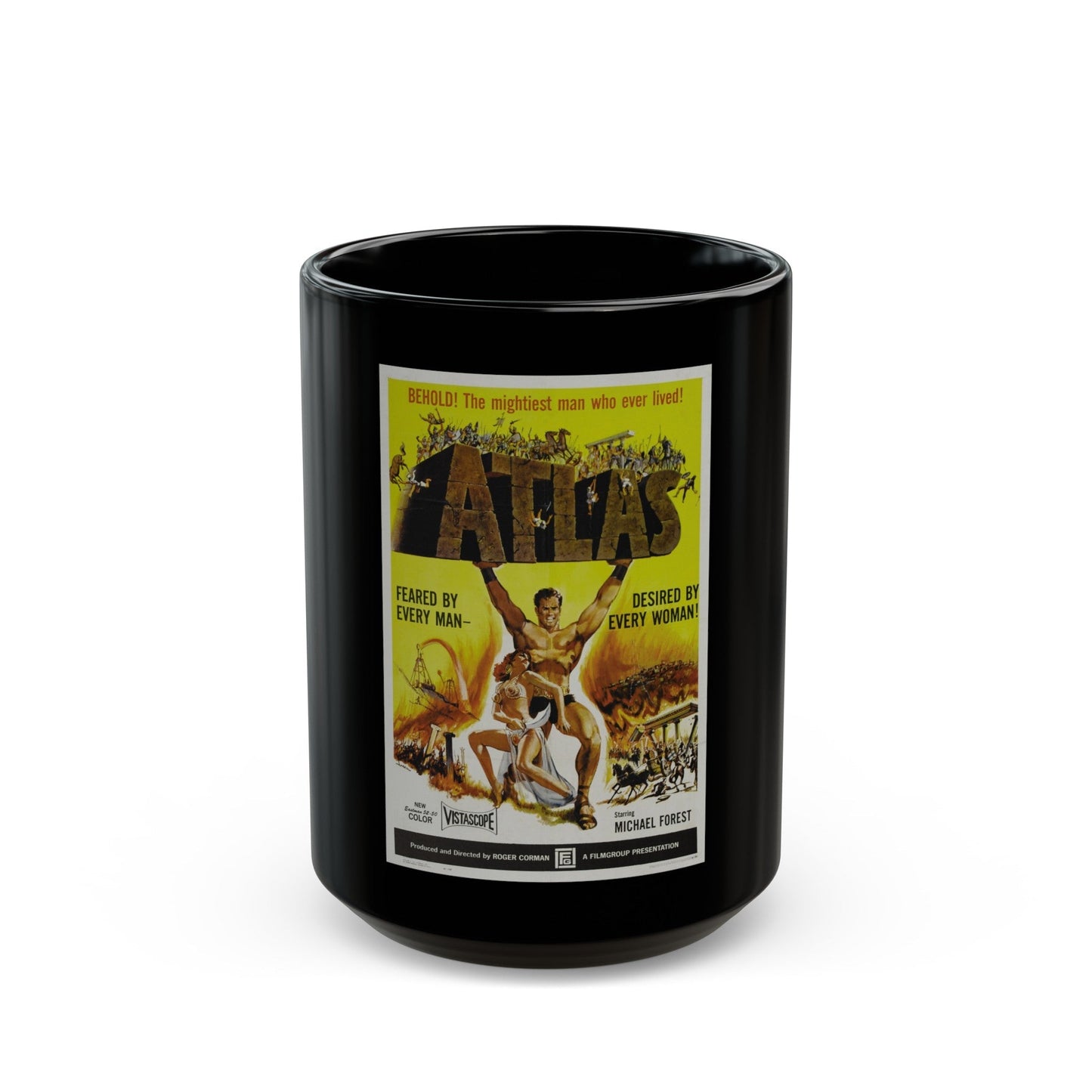 ATLAS 1961 Movie Poster - Black Coffee Mug-15oz-The Sticker Space