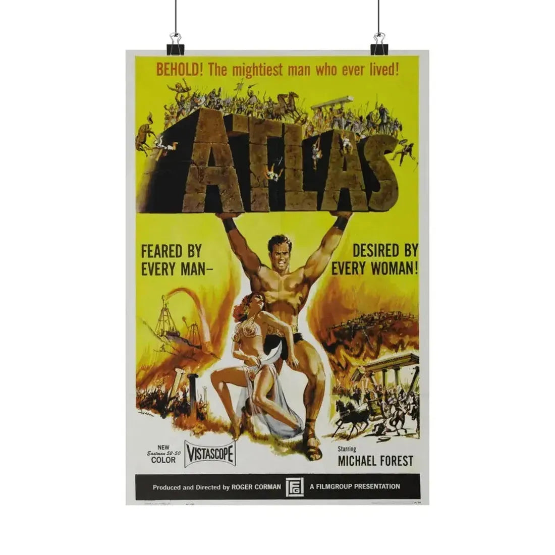ATLAS 1961 - Paper Movie Poster 12″ x 18″ Matte - The Sticker Space