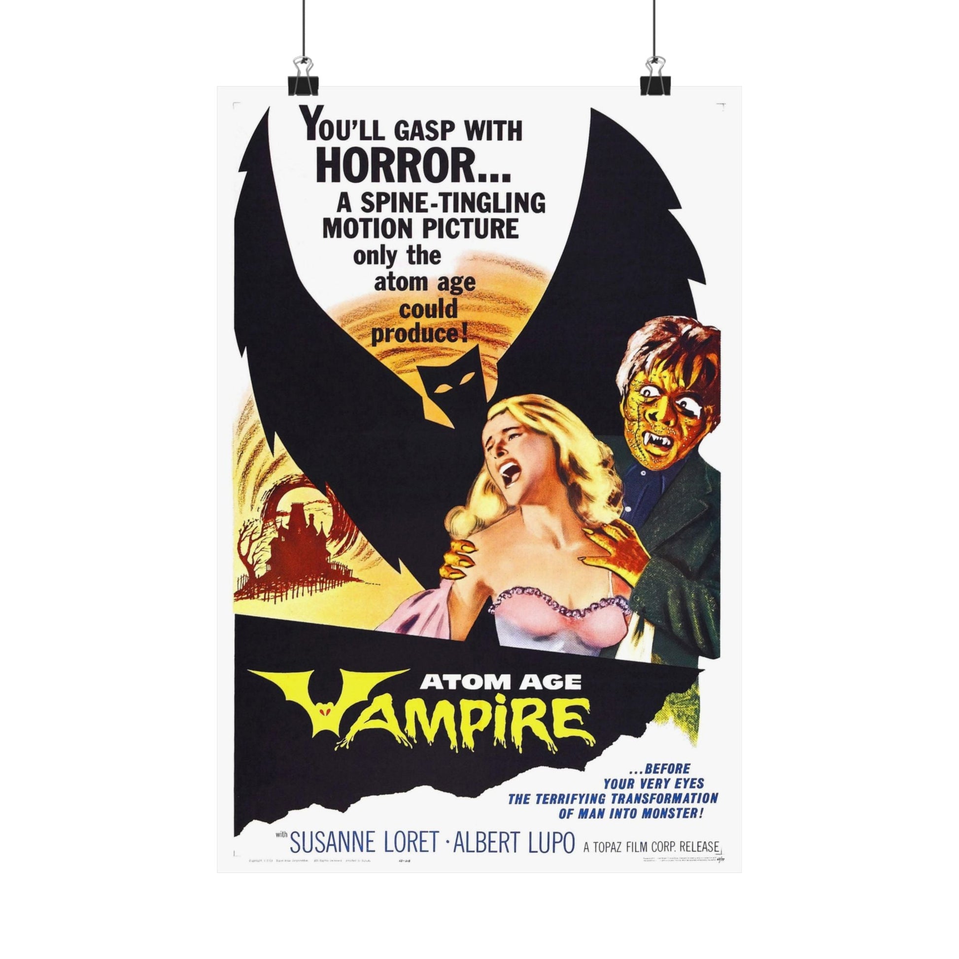 ATOM AGE VAMPIRE 1960 - Paper Movie Poster-12″ x 18″-The Sticker Space