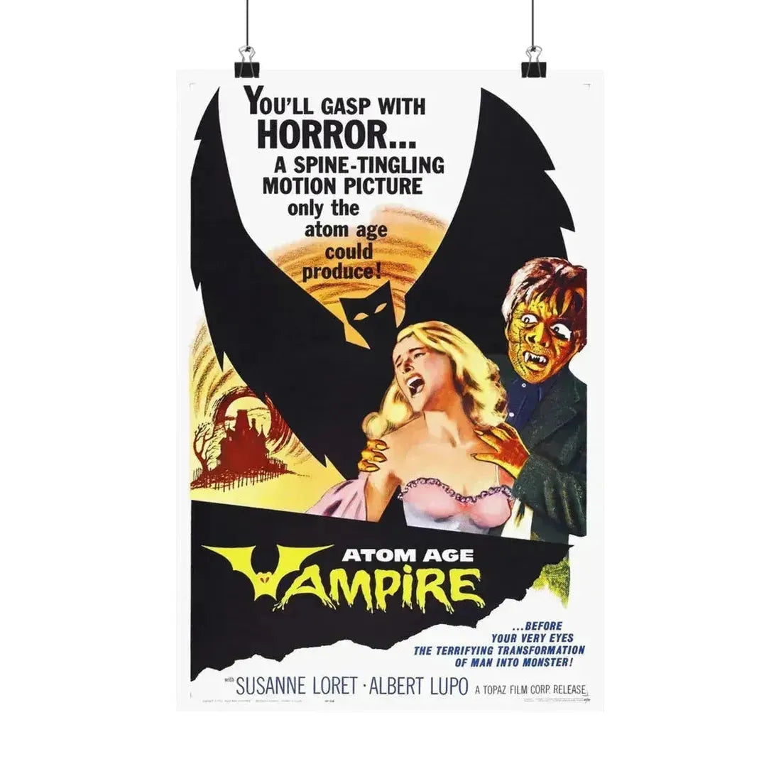 ATOM AGE VAMPIRE 1960 - Paper Movie Poster 12″ x 18″ Matte - The Sticker Space