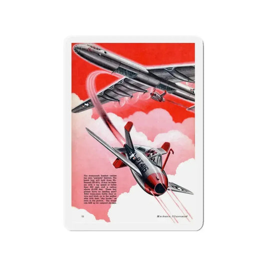 Atom Bomber, Mechanix Illustrated, 1948 (Magazine Illustration) Refrigerator Magnet 2 Inch Die-Cut - The Sticker Space