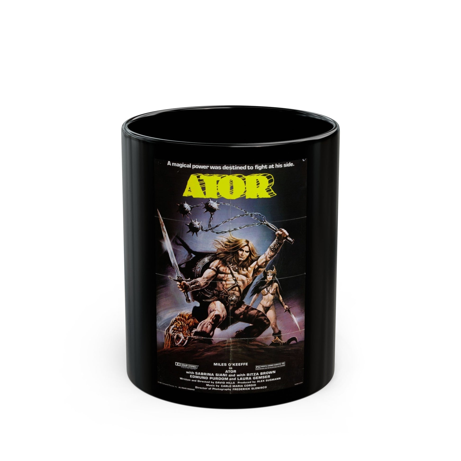 ATOR 1982 Movie Poster - Black Coffee Mug-11oz-The Sticker Space