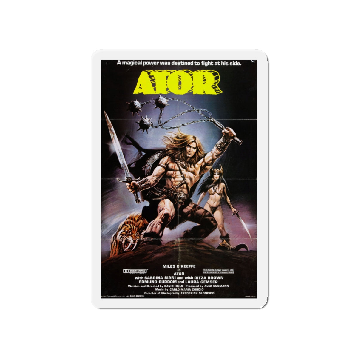 ATOR 1982 Movie Poster - Die-Cut Magnet-4" x 4"-The Sticker Space