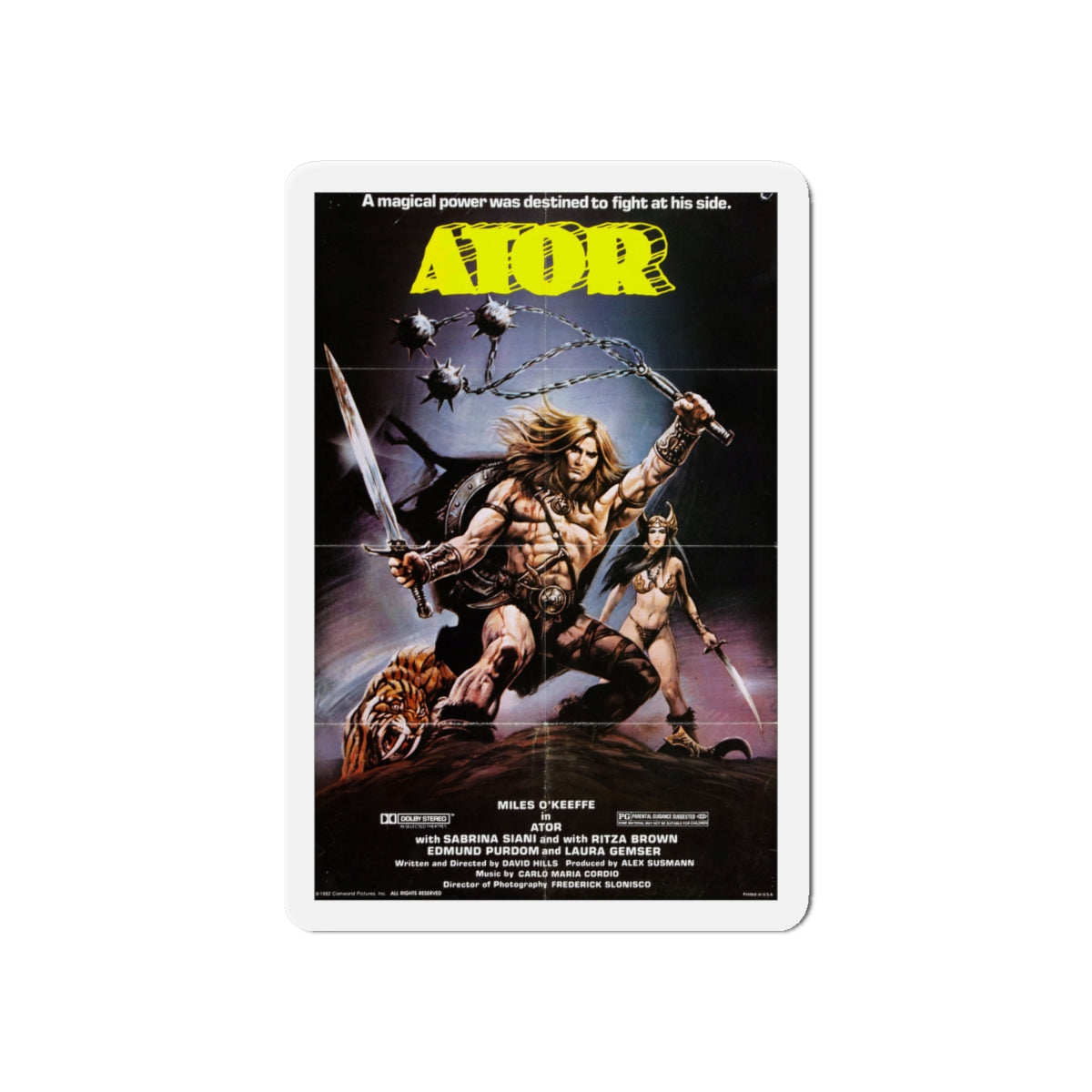 ATOR 1982 Movie Poster - Die-Cut Magnet-6 × 6"-The Sticker Space