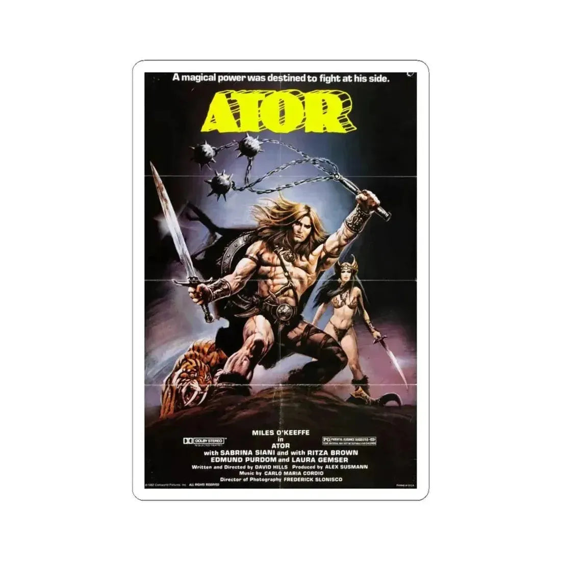 ATOR 1982 Movie Poster - STICKER Vinyl Kiss-Cut Decal 4 Inch White - The Sticker Space