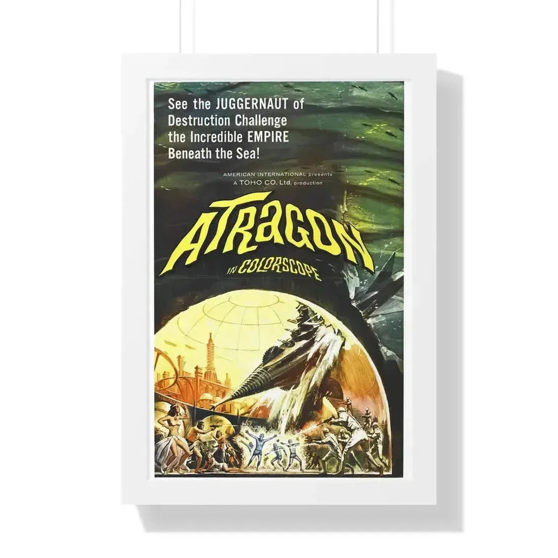 ATRAGON 1963 - Framed Movie Poster 16″ x 24″ White - The Sticker Space