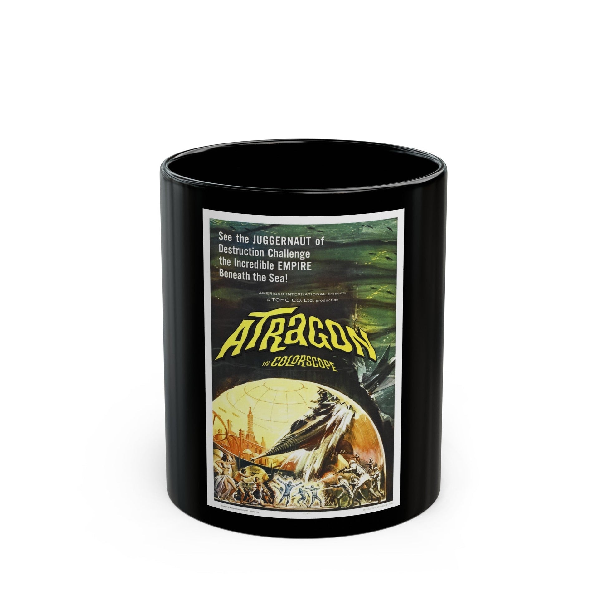 ATRAGON 1963 Movie Poster - Black Coffee Mug-11oz-The Sticker Space