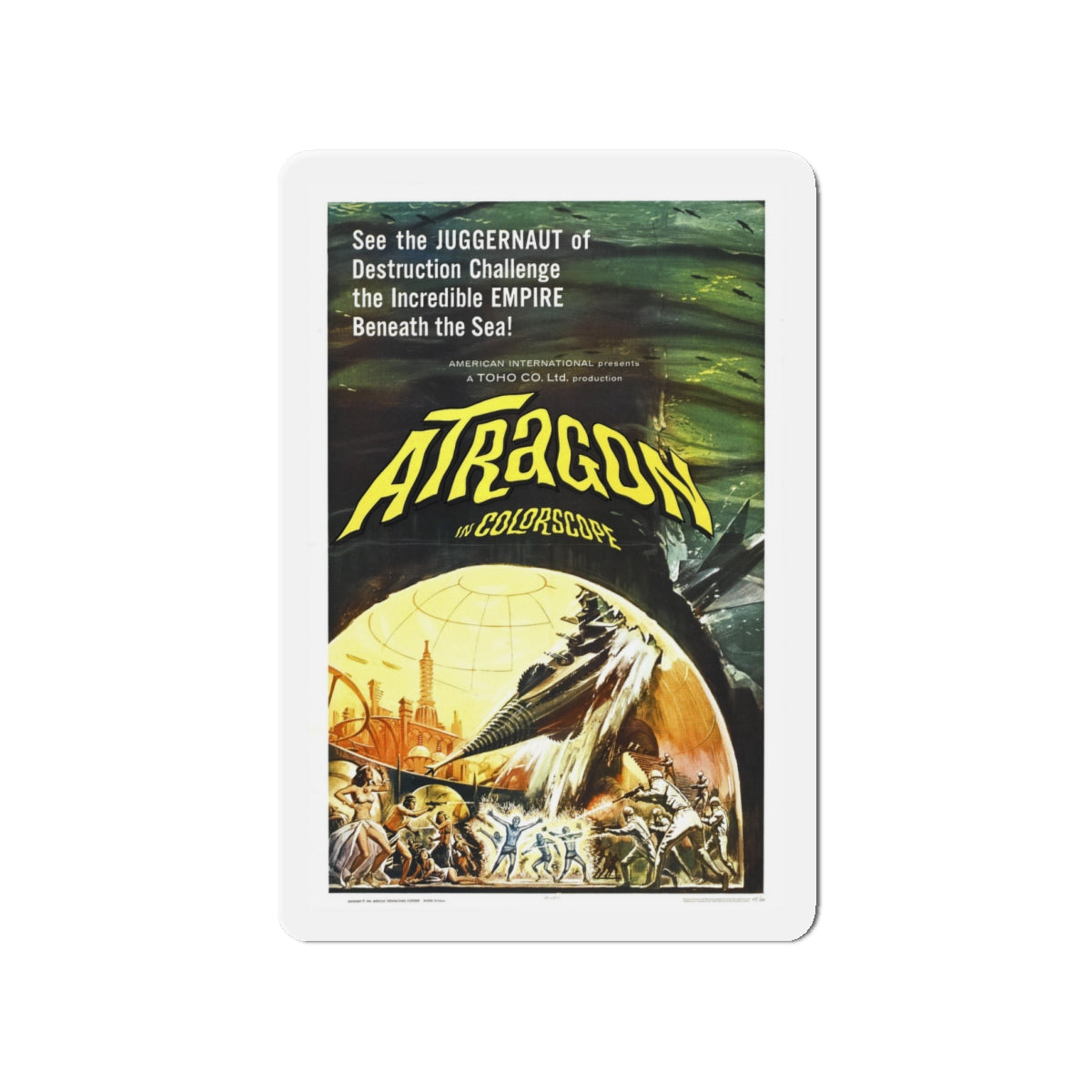 ATRAGON 1963 Movie Poster - Die-Cut Magnet-4" x 4"-The Sticker Space