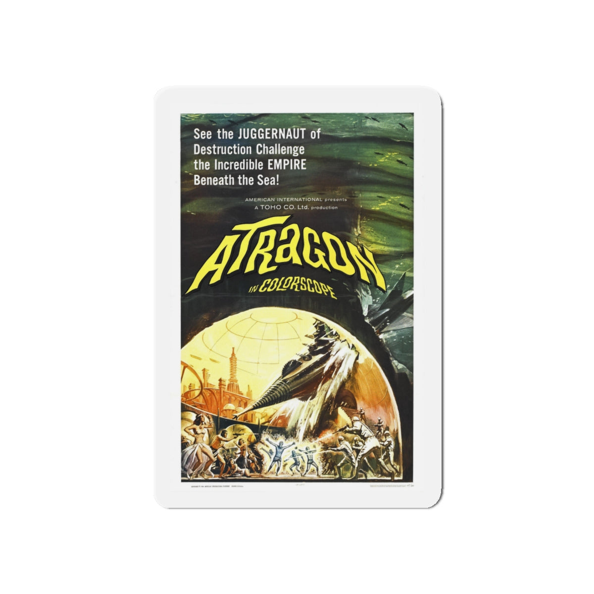 ATRAGON 1963 Movie Poster - Die-Cut Magnet-5" x 5"-The Sticker Space