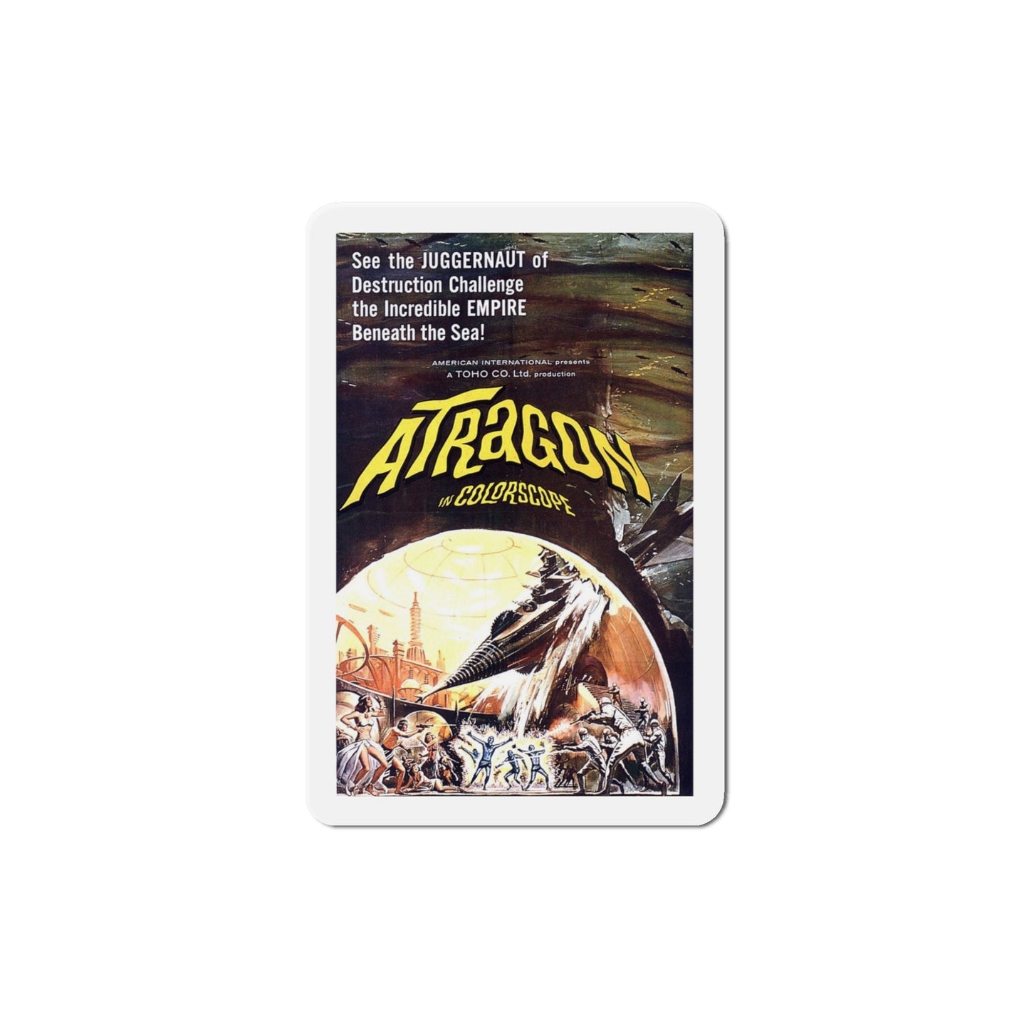 Atragon 1965 Movie Poster Die-Cut Magnet-5 Inch-The Sticker Space