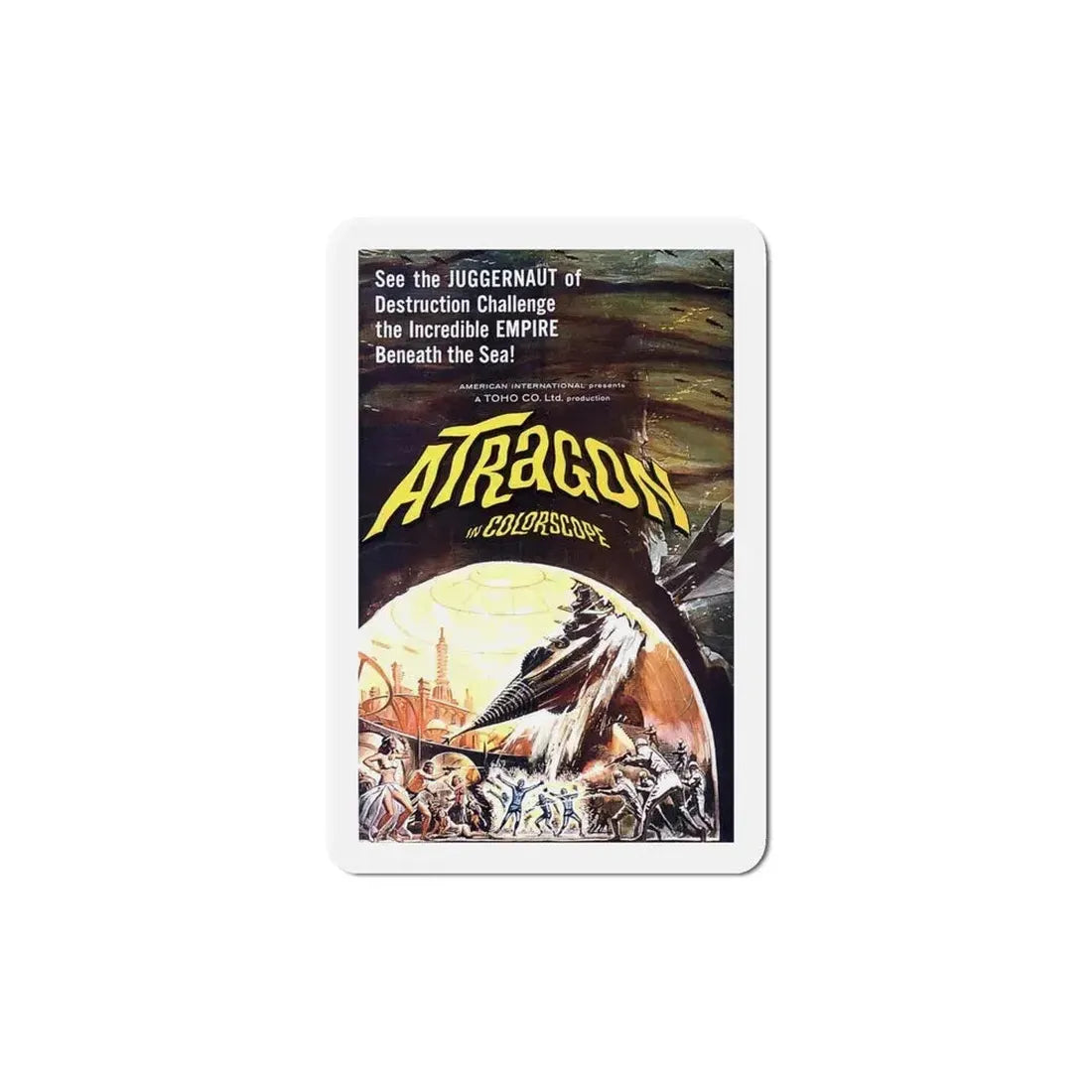 Atragon 1965 Movie Poster Refrigerator Magnet 6 Inch - The Sticker Space