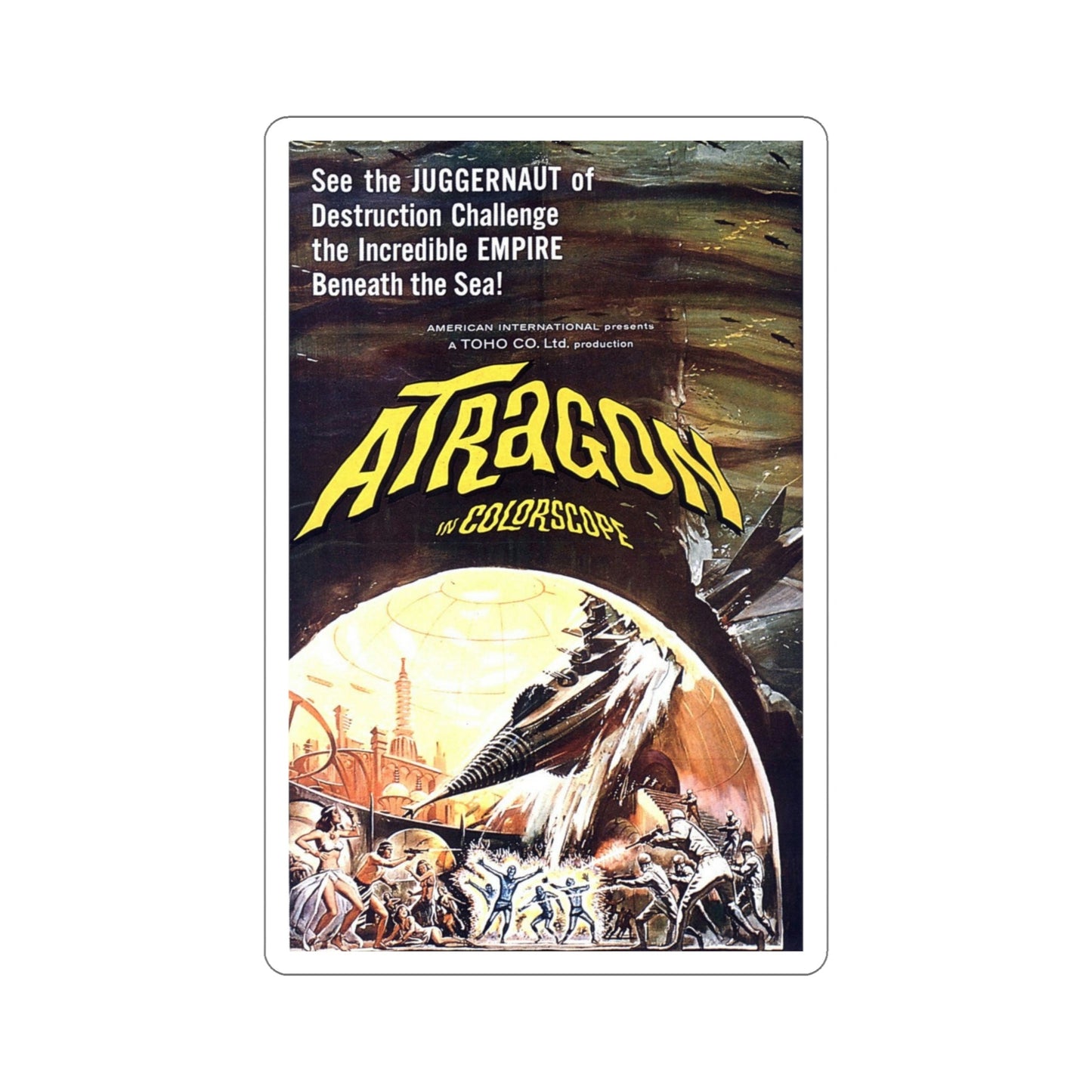 Atragon 1965 Movie Poster STICKER Vinyl Die-Cut Decal-5 Inch-The Sticker Space