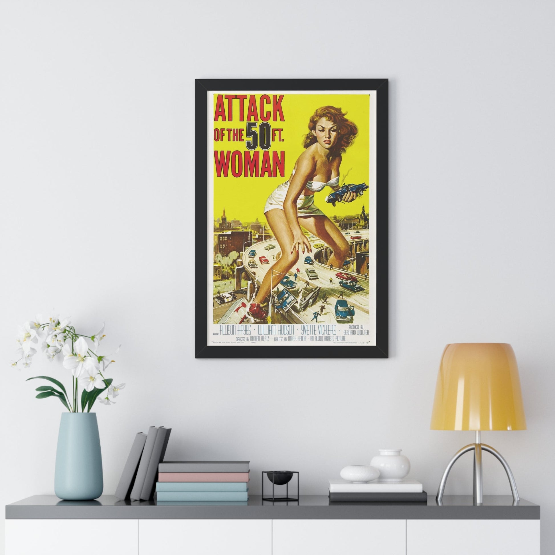 ATTACK OF THE 50 FT WOMAN 1958 - Framed Movie Poster-The Sticker Space