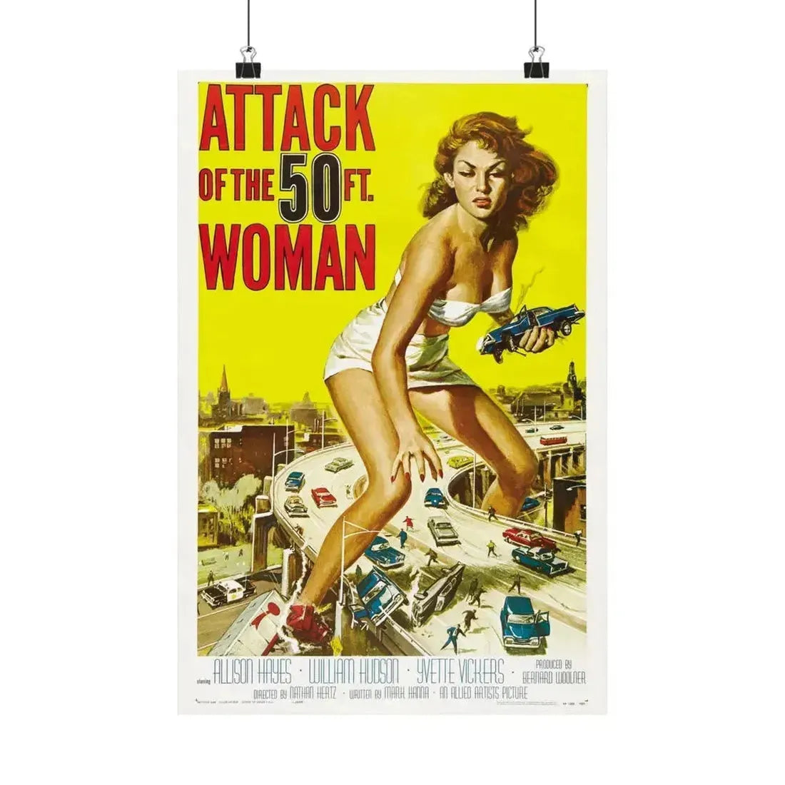 ATTACK OF THE 50 FT WOMAN 1958 - Paper Movie Poster 12″ x 18″ Matte - The Sticker Space