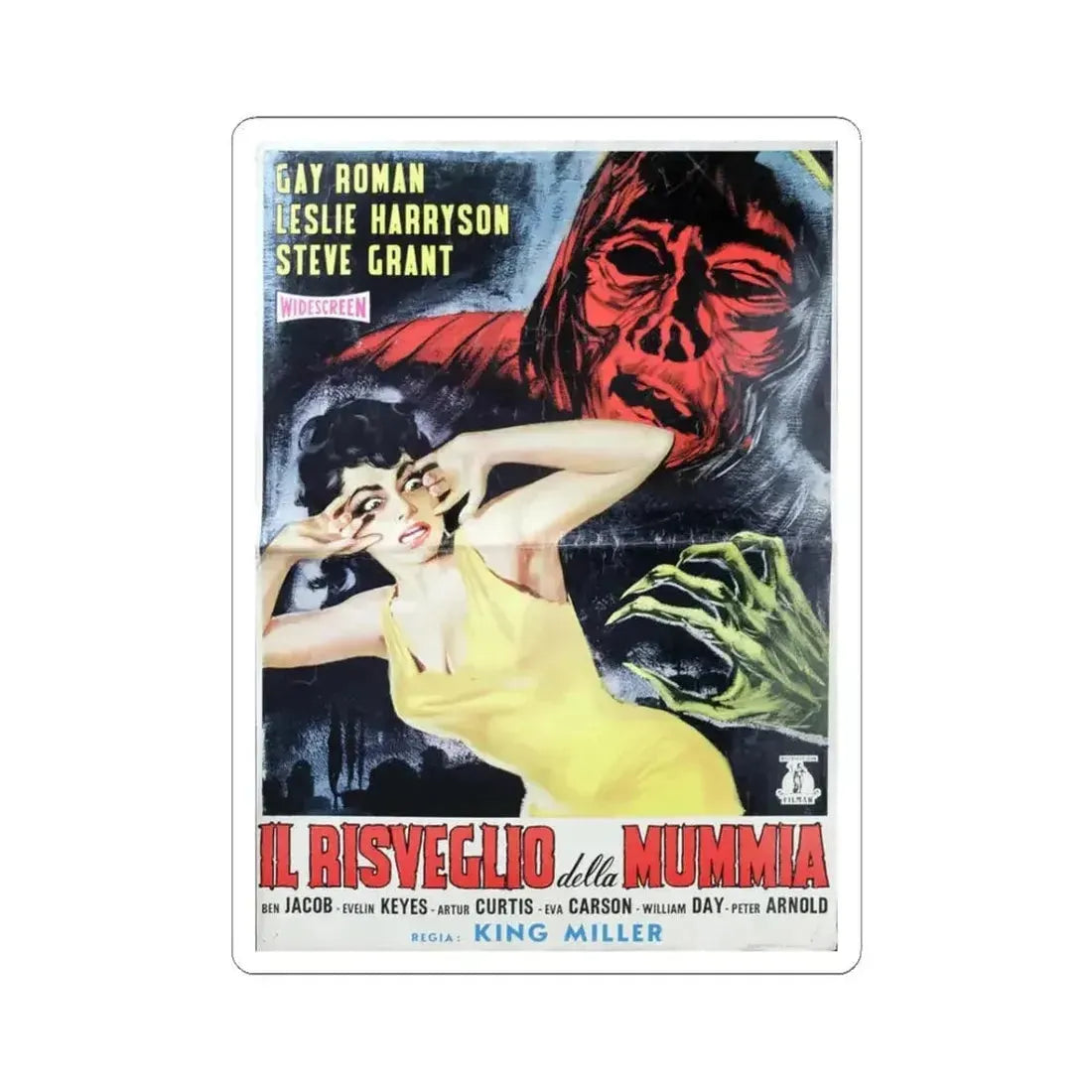 ATTACK OF THE AZTEC MUMMY 1957 Movie Poster - STICKER Vinyl Kiss-Cut Decal 3 Inch White - The Sticker Space