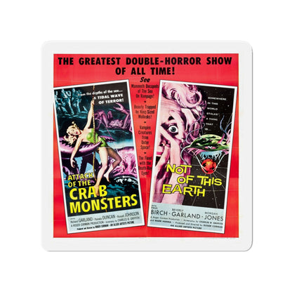 ATTACK OF THE CRAB MONSTERS + NOT OF THIS EARTH 1957 Movie Poster - Die-Cut Magnet-4" x 4"-The Sticker Space