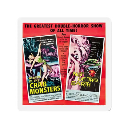 ATTACK OF THE CRAB MONSTERS + NOT OF THIS EARTH 1957 Movie Poster - Refrigerator Magnet 3 Inch - The Sticker Space