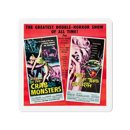 ATTACK OF THE CRAB MONSTERS + NOT OF THIS EARTH 1957 Movie Poster - Refrigerator Magnet 4 Inch - The Sticker Space