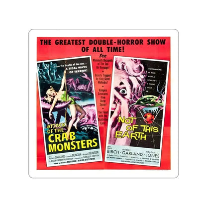 ATTACK OF THE CRAB MONSTERS + NOT OF THIS EARTH 1957 Movie Poster STICKER Vinyl Die-Cut Decal - The Sticker Space