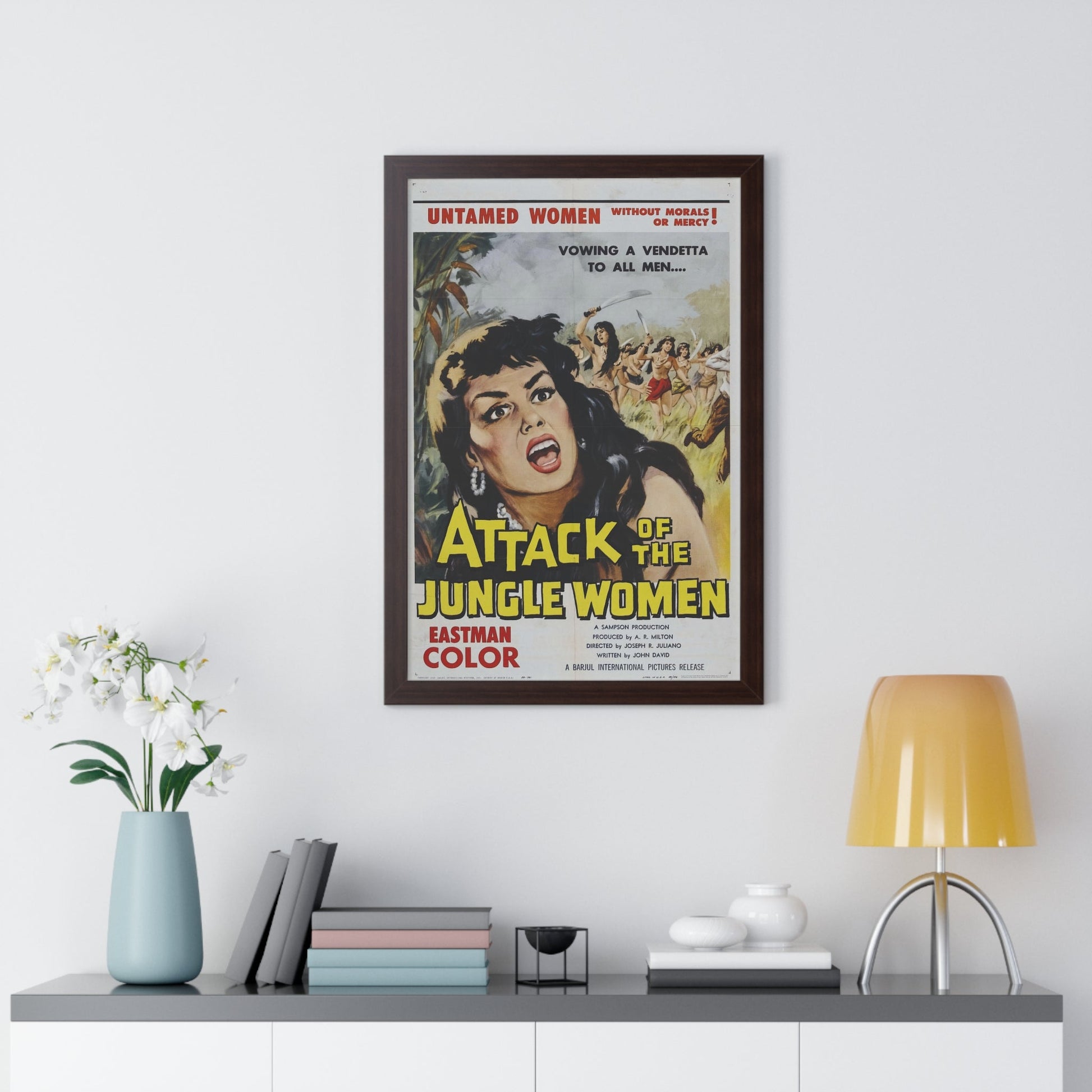 ATTACK OF THE JUNGLE WOMEN 1959 - Framed Movie Poster-The Sticker Space