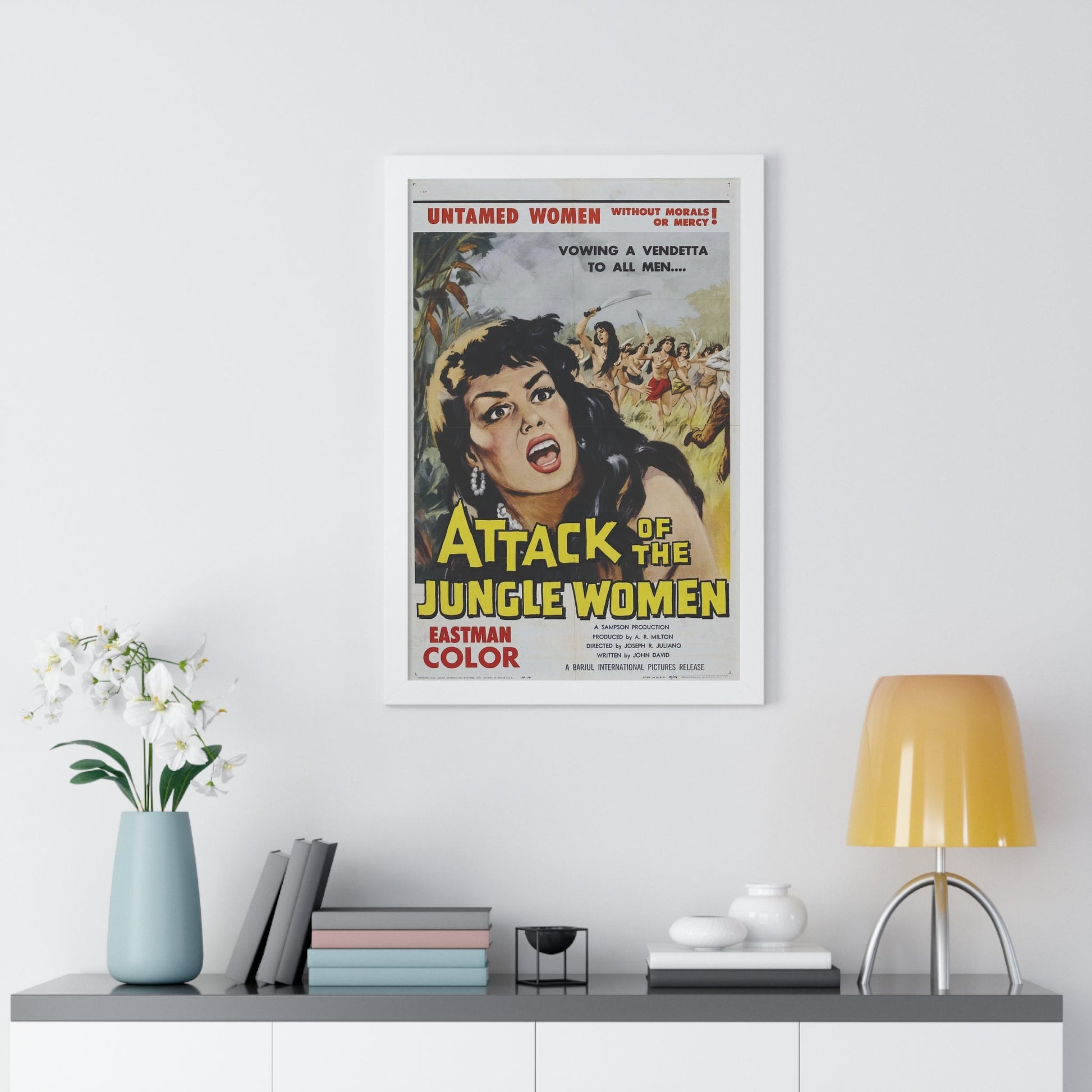 ATTACK OF THE JUNGLE WOMEN 1959 - Framed Movie Poster-The Sticker Space