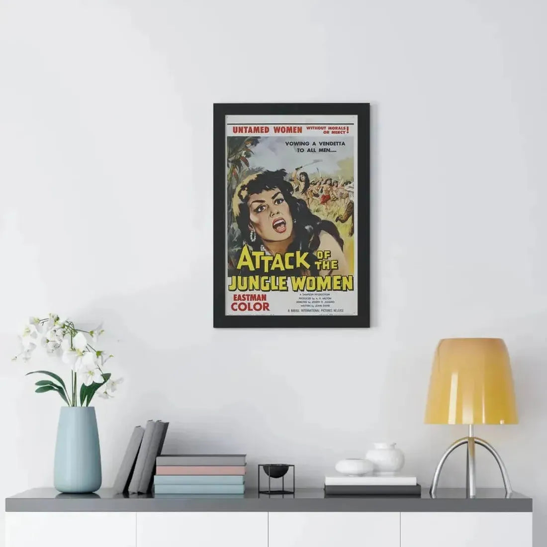 ATTACK OF THE JUNGLE WOMEN 1959 - Framed Movie Poster - The Sticker Space