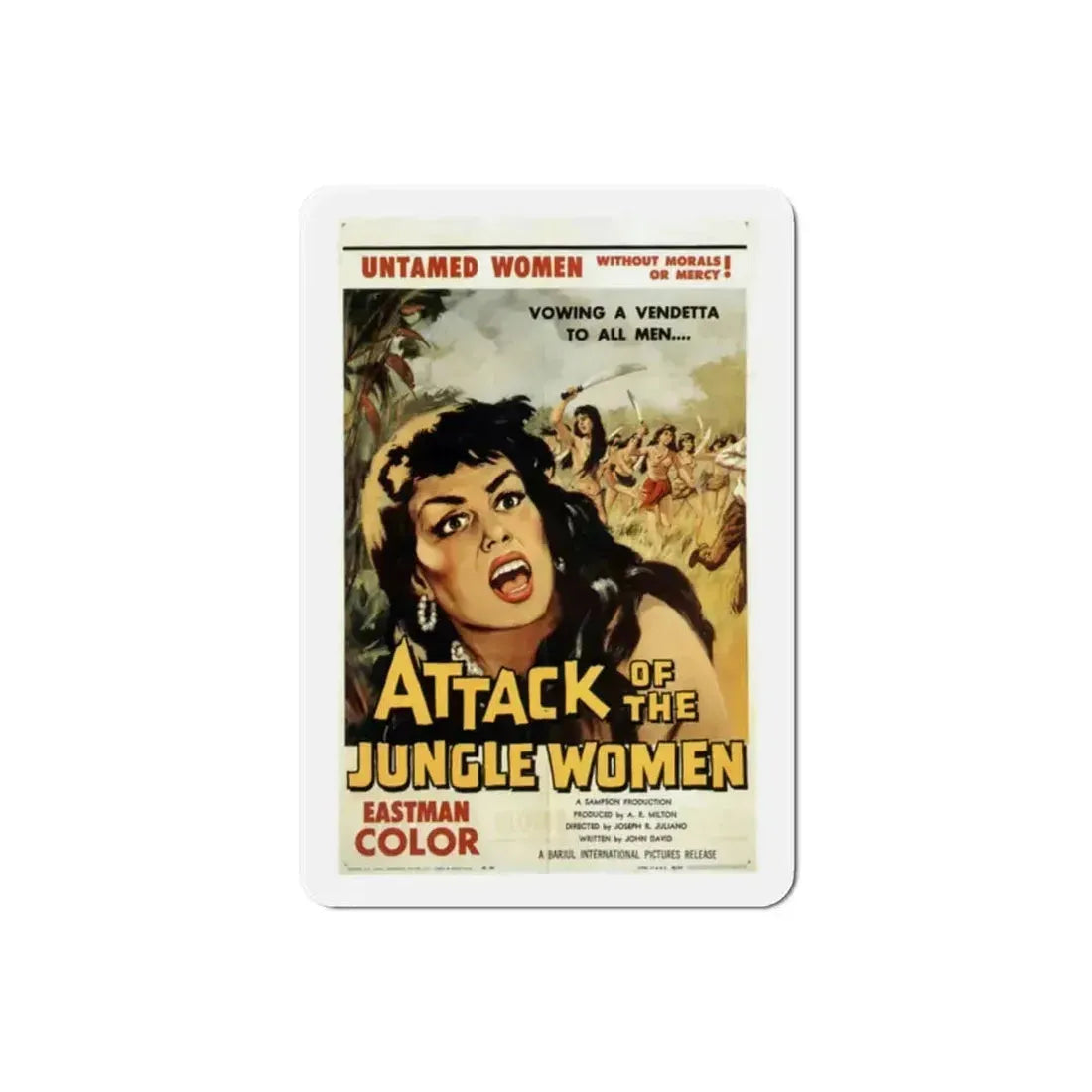 Attack of the Jungle Women 1959 Movie Poster Refrigerator Magnet 2 Inch - The Sticker Space